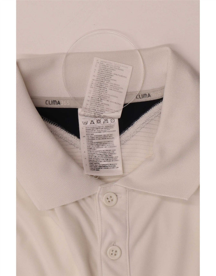 Adidas Herre Clima 365 Polo Shirt Medium White Colourblock Polyester