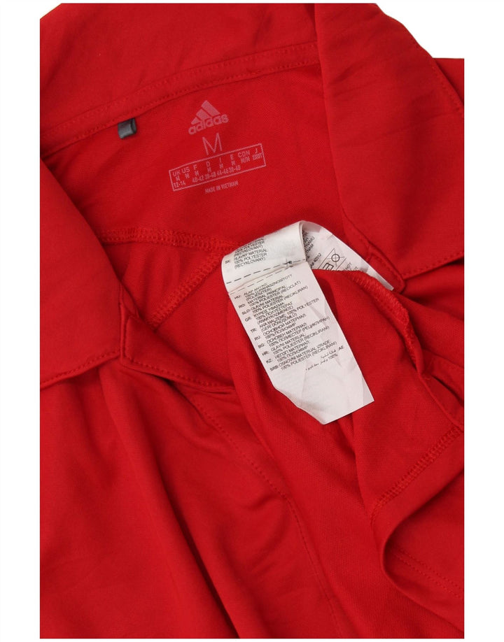 ADIDAS Dame poloshirt UK 12/14 Medium Rød Polyester