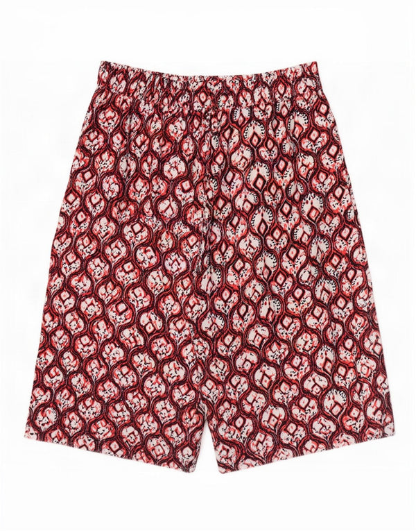 Marks & Spencer Dame Loose Fit Capri Bukser UK 20 2XL W40 Burgundy Ikat