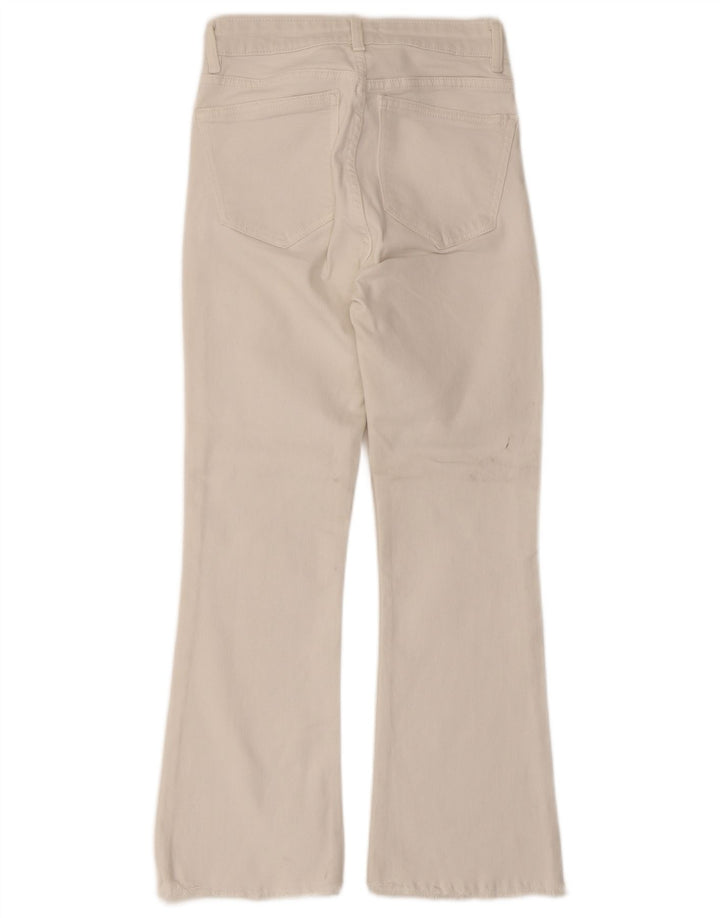Zara Dame Flared Jeans EU 36 XS W26 L25 Hvid Bomuld