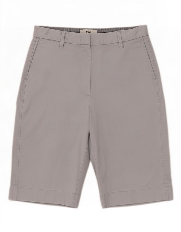 Marks & Spencer Chino Shorts til kvinder UK 10 Small W30 Grå Bomuld