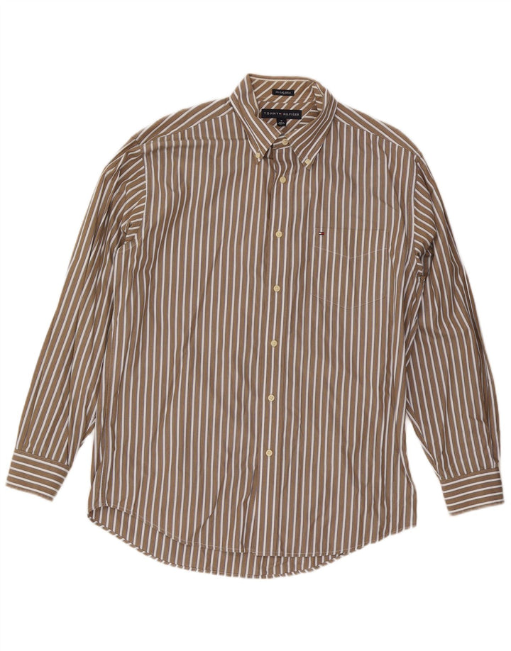 Tommy Hilfiger Herreskjorte Medium Beige Stribet Bomuld