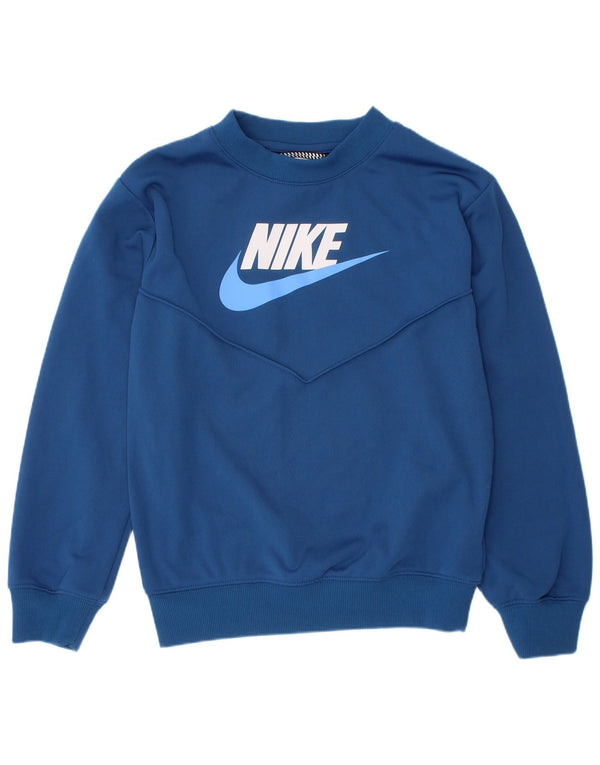 Nike Boys Graphic Sweatshirt Jumper 7-8 år XS Blå Polyester