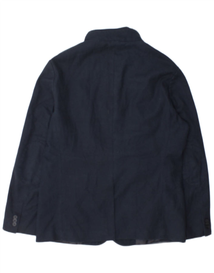 Zara Herre Bomber Jacket UK 42 XL Navy Blue Ternet polyester