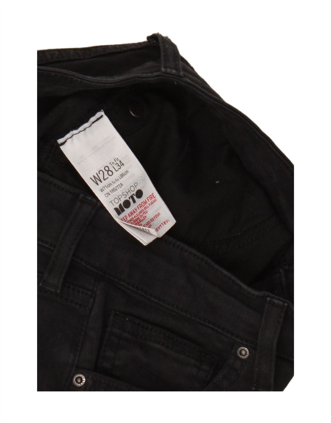 Topshop Dame Skinny Jeans W28 L29 Sort Polyester
