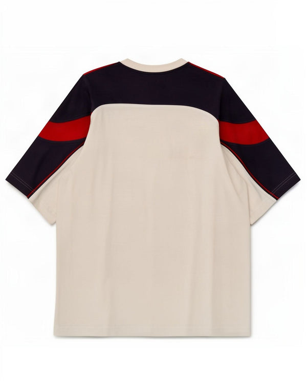 Adidas Herre T-Shirt Top UK 40/42 Medium White Colourblock Bomuld