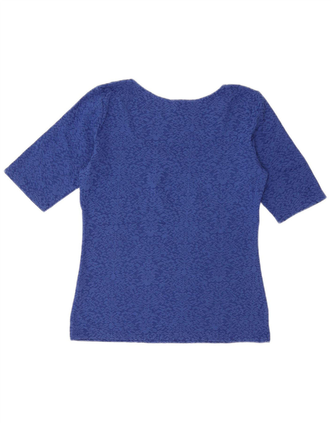 BENETTON Dame bluse Top UK 12 Medium Blue Paisley Cotton