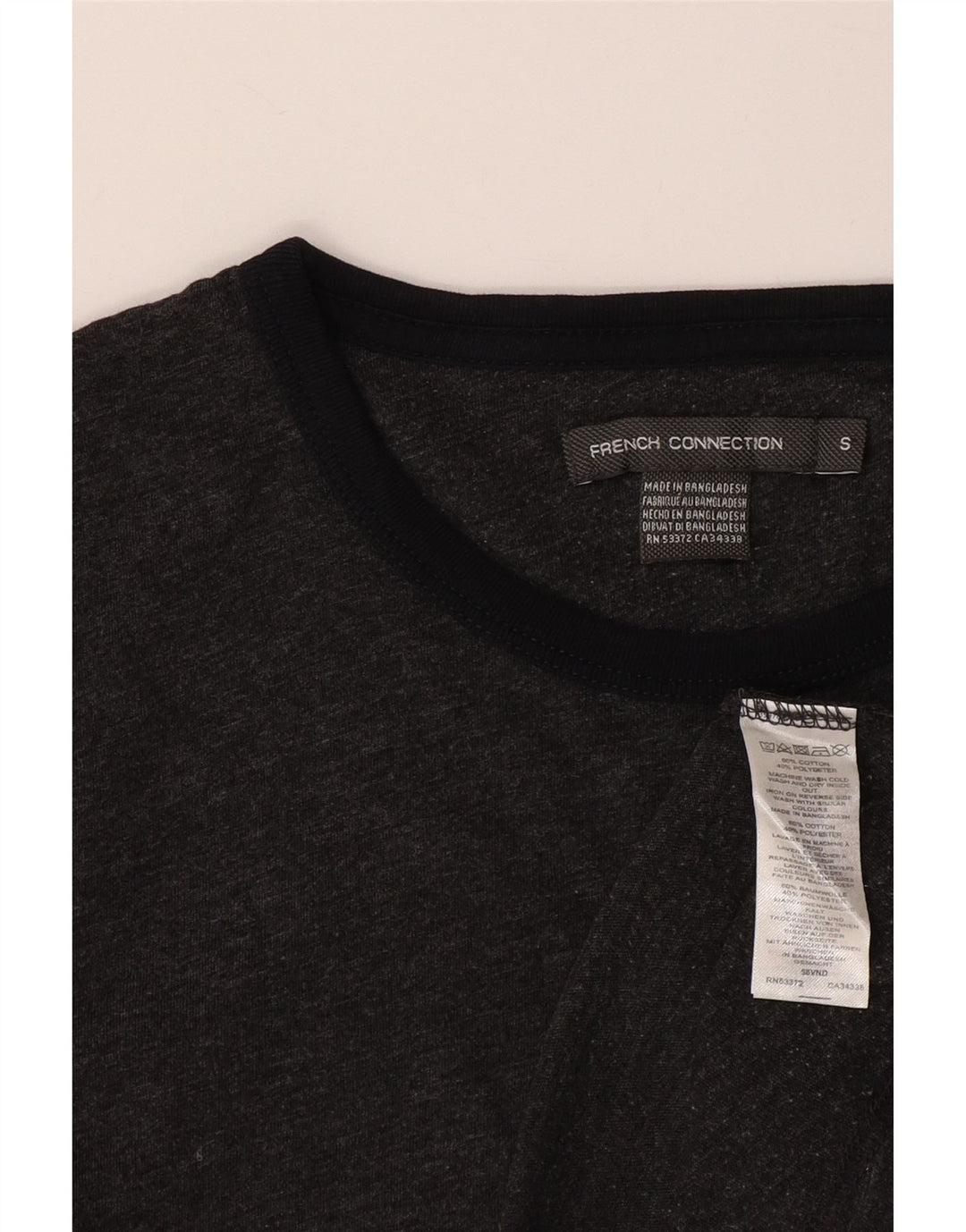French Connection Herre T-Shirt Top Lille Grå Bomuld