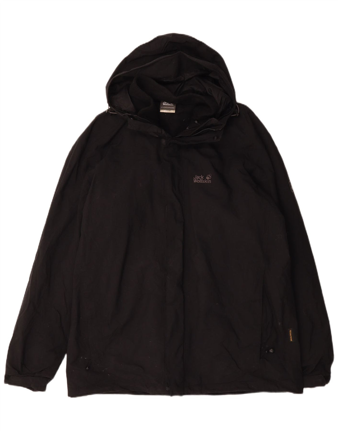 Jack Wolfskin Herre Hooded Windbreaker Jacket UK 44/46 XL Sort Polyester