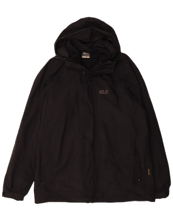 Jack Wolfskin Herre Hooded Windbreaker Jacket UK 44/46 XL Sort Polyester
