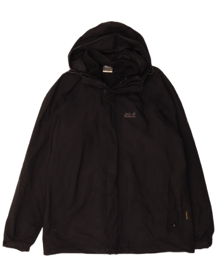 Jack Wolfskin Herre Hooded Windbreaker Jacket UK 44/46 XL Sort Polyester