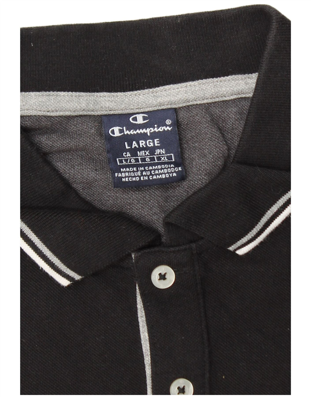 Champion Herre Polo Shirt Large Sort