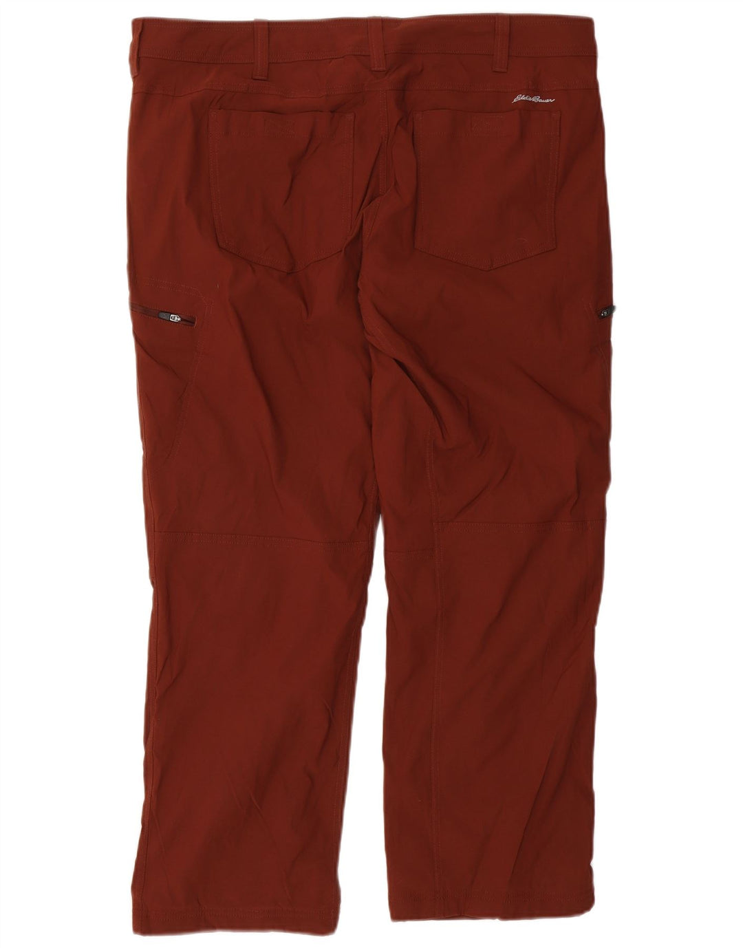 Eddie Bauer Straight Cargo Bukser til mænd W40 L30 Maroon Nylon