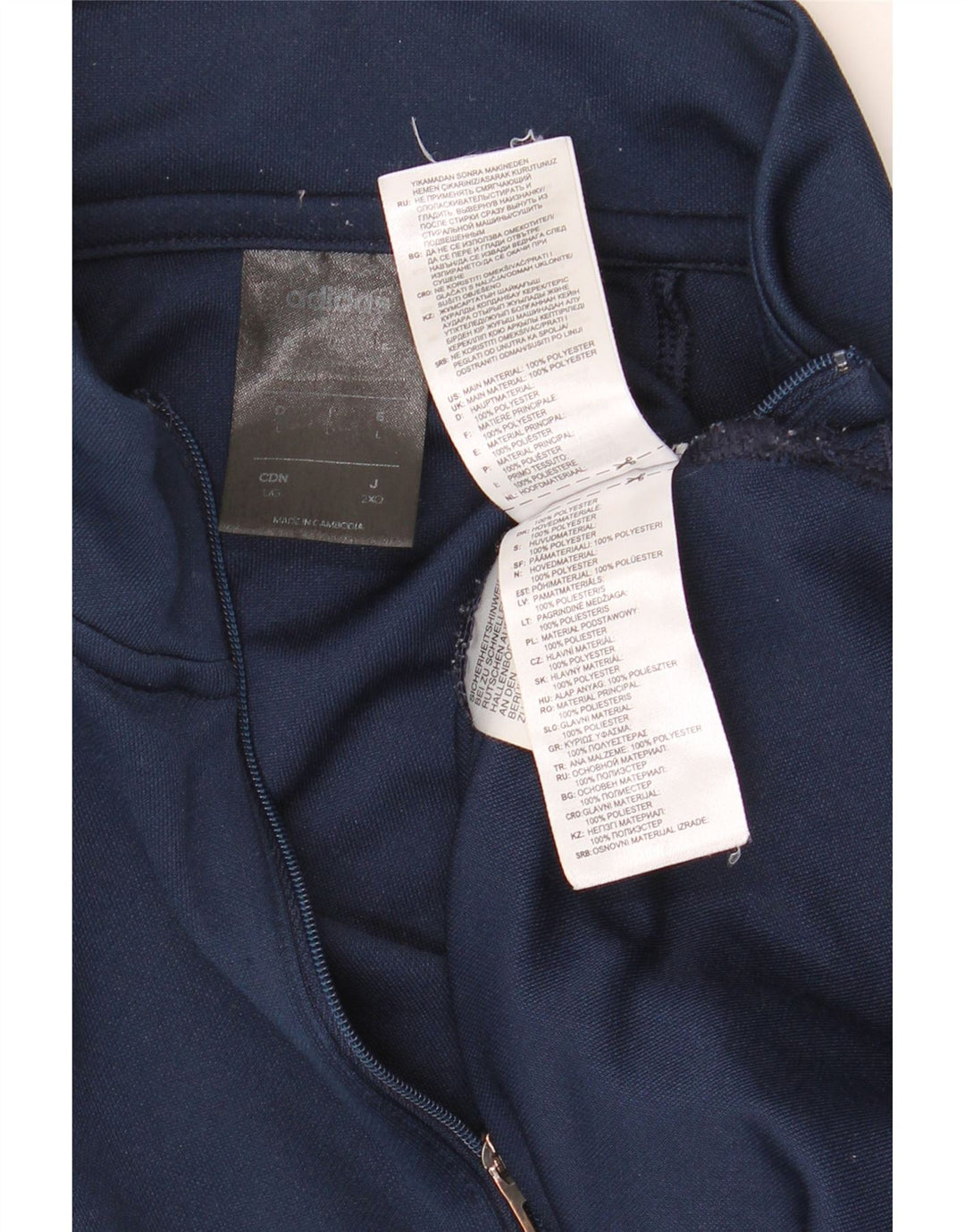 Adidas Herre Climalite Zip Neck Top Langærmet Large Navy Blue Polyester