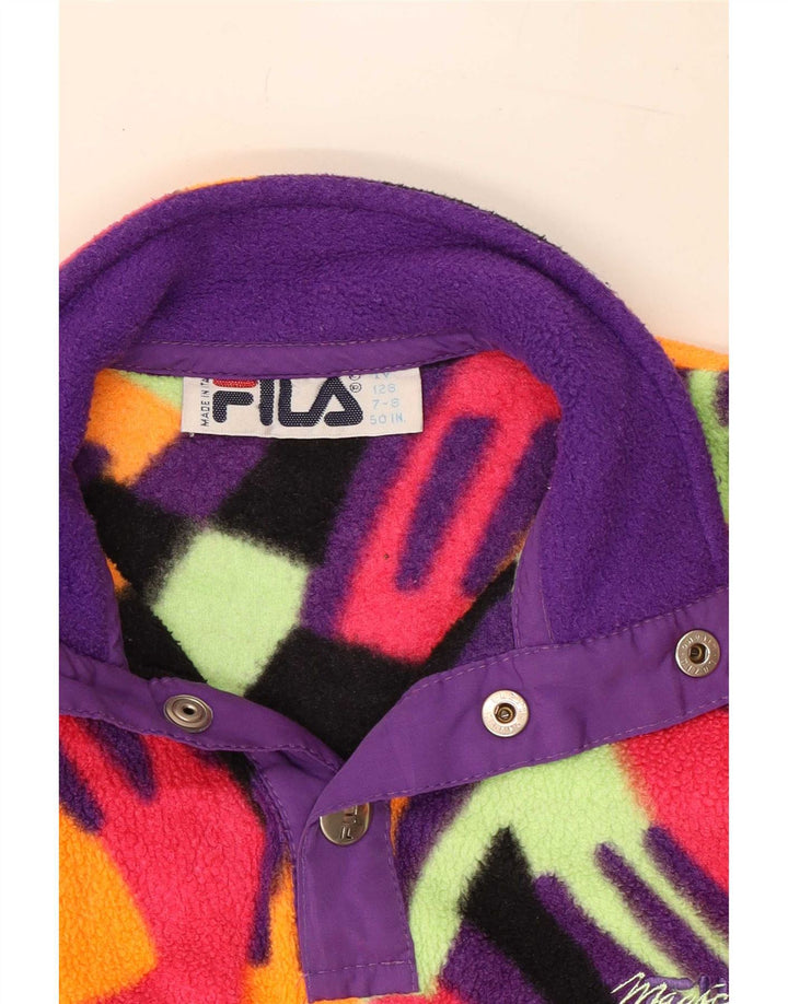 Fila Girls Abstrakt mønster Fleece Jumper 7-8 år Flerfarvet