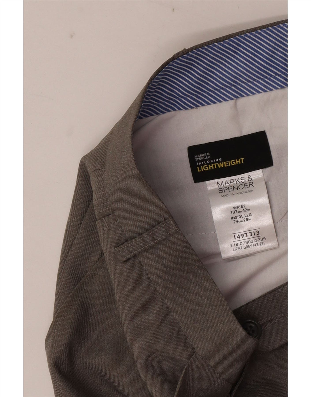 Marks & Spencer Herre Skræddersyet Fit Pegged Suit Bukser W42 L29 Grå
