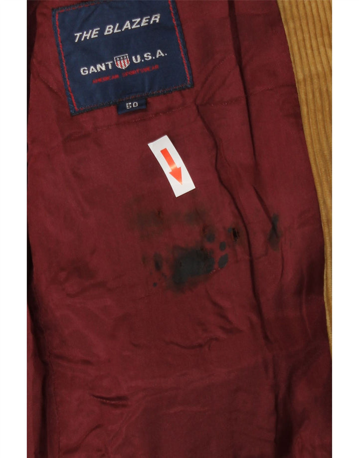 Gant Herre 3-knaps Corduroy Blazer Jacket IT 50 Stor Beige Bomuld