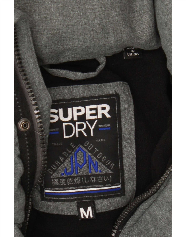 Superdry Polstret jakke med hætte til mænd UIK 38 mellemgrå polyester