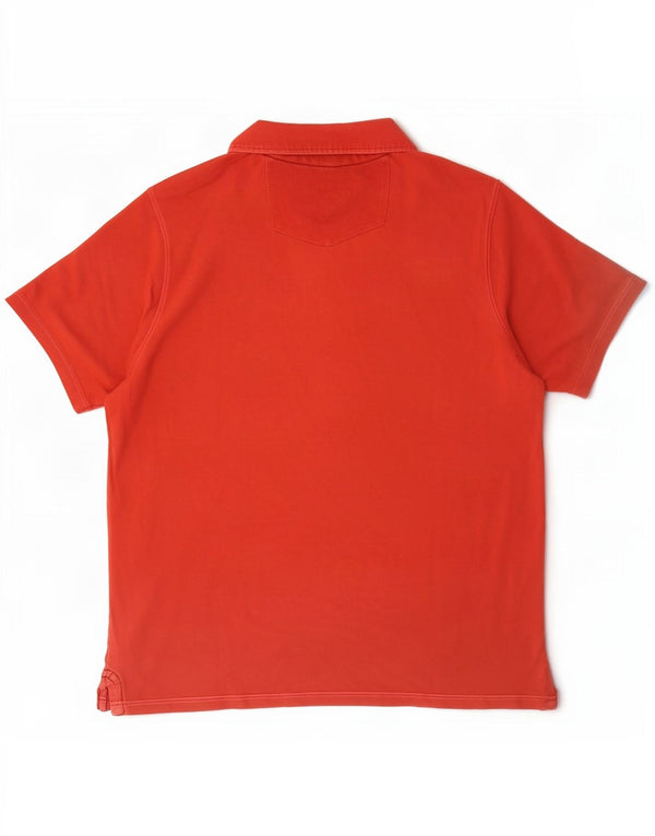 Timberland Mens Rugby Polo Shirt Large Red Cotton