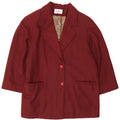 Vintage dameoversize 3/4-ærmet blazerjakke IT 49 XL Burgundy