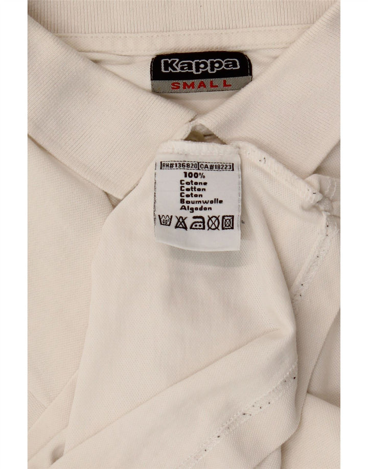 KAPPA Mens Long Sleeve Polo Shirt Small White Cotton Vintage Kappa and Second-Hand Kappa from Messina Hembry 