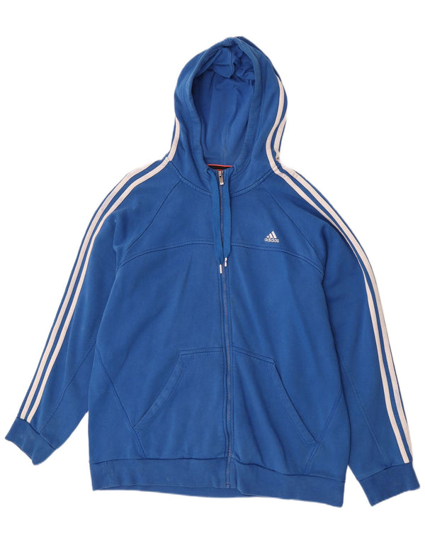 Adidas Hættetrøje med lynlås til mænd XL Blå bomuld