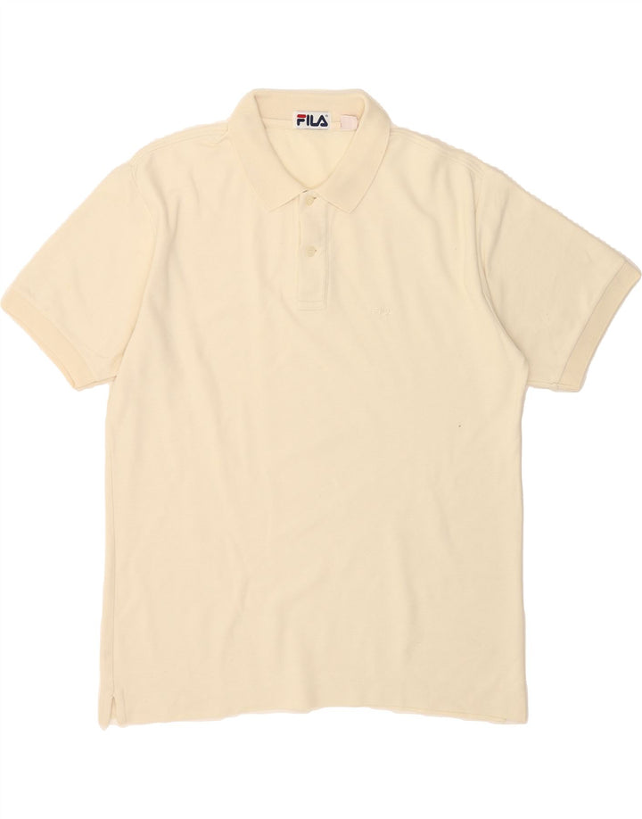 FILA Mens Polo Shirt IT 48 Medium Beige Vintage Fila and Second-Hand Fila from Messina Hembry 