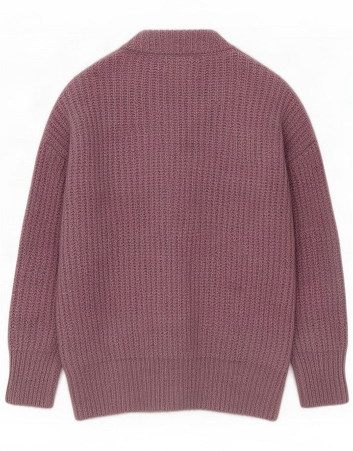 Zara oversized cardigan sweater til kvinder UK 10 Small Purple Polyester