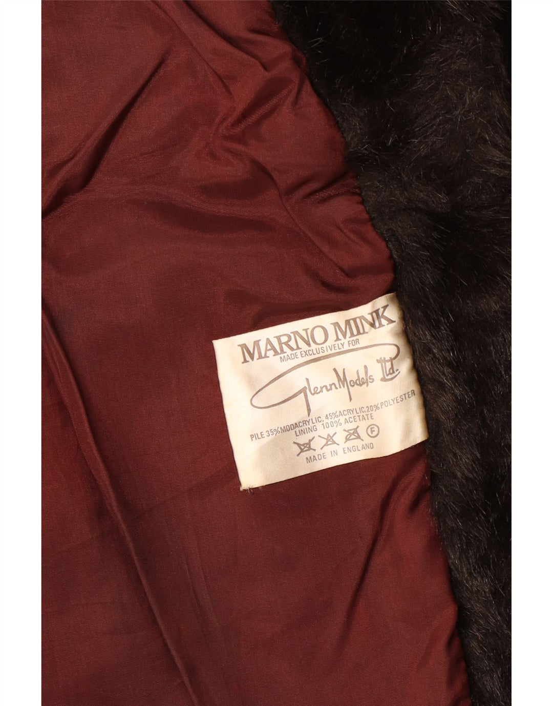 Marno Mink Dame imiteret Pelsjakke UK 14 Medium Brun Modacryl