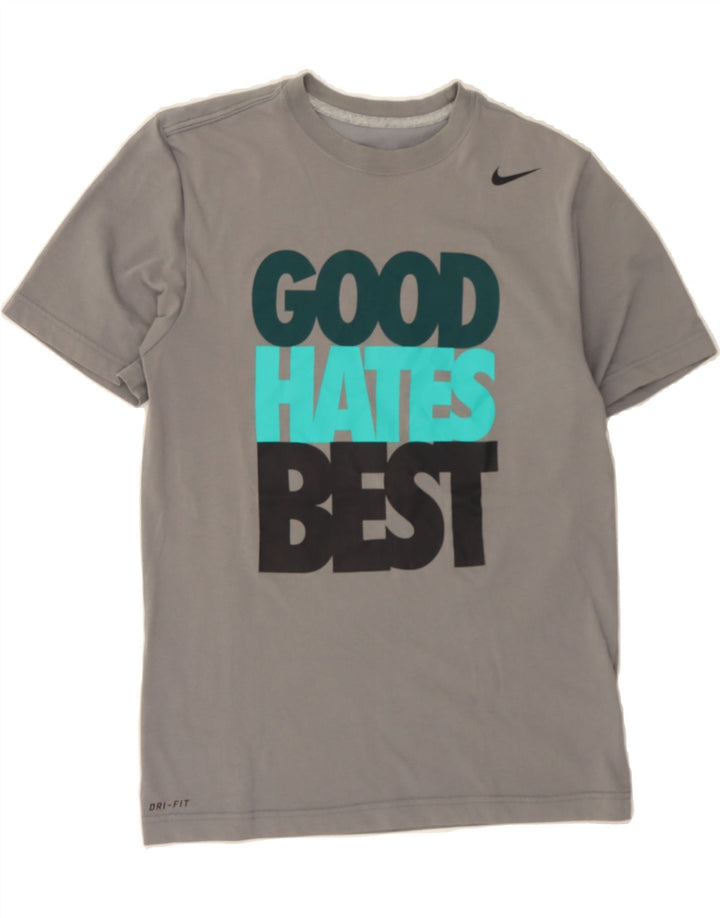 NIKE Mens Dri Fit Graphic T-Shirt Top Small Grey Cotton Vintage Nike and Second-Hand Nike from Messina Hembry 