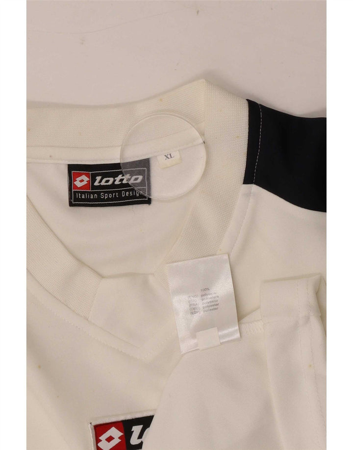 Lotto Herre Grafisk T-Shirt Top XL Hvid Colourblock Polyester