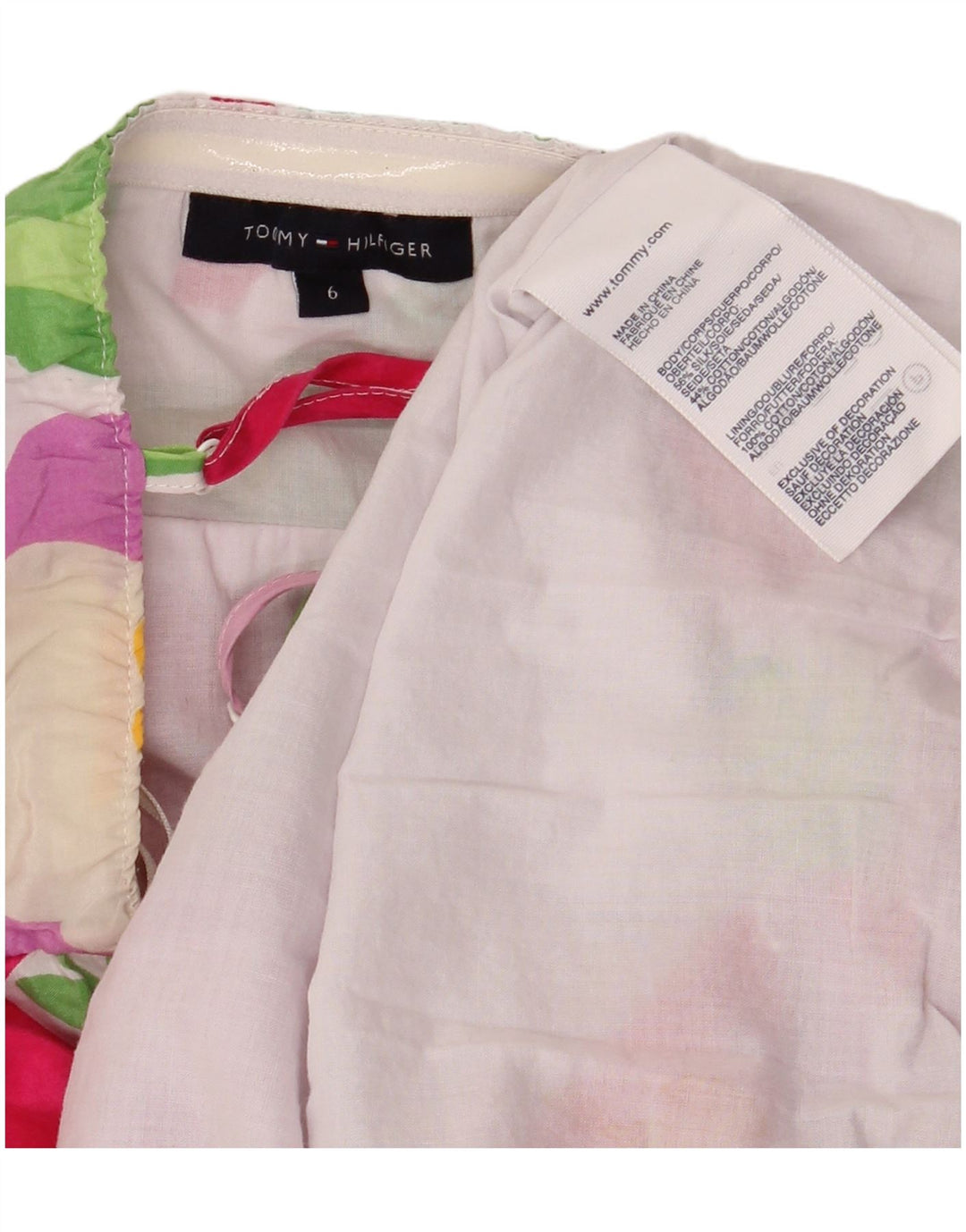 TOMMY HILFIGER Solkjole til kvinder US 6 Medium Pink Floral Silke