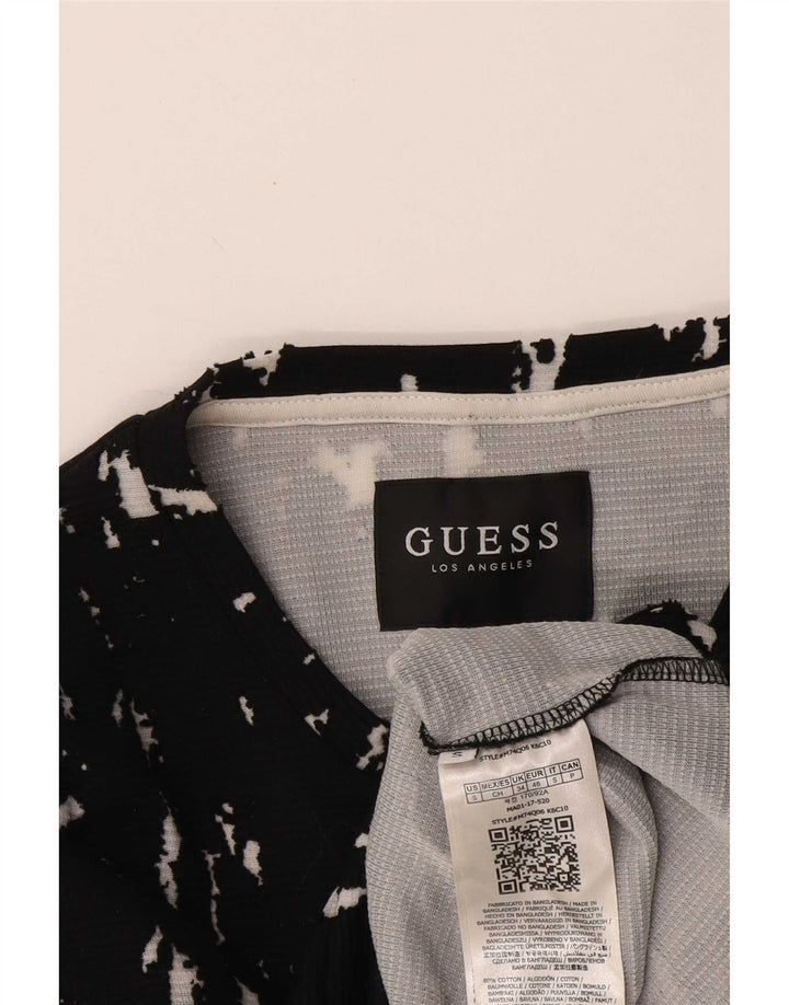 Guess Herre abstrakt mønster sweatshirt lille sort bomuld