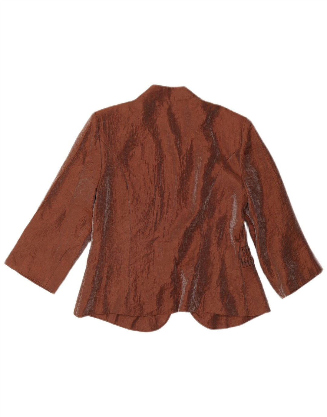 Vintage dame 3/4-ærmet blazerjakke UK 10 Small Brown Rayon