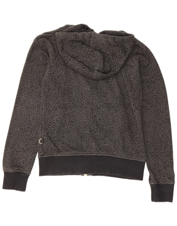 Nike hættetrøje med lynlås til kvinder UK 10 Small Grey Animal Print Bomuld
