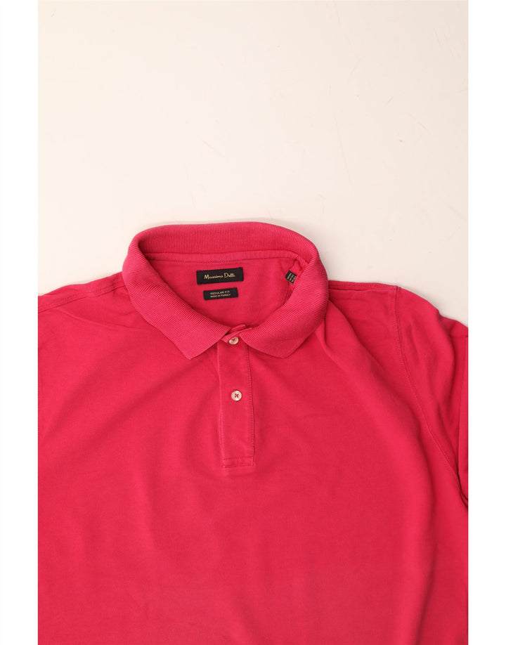 MASSIMO DUTTI Mens Regular Fit Polo Shirt 2XL Pink Cotton Vintage Massimo Dutti and Second-Hand Massimo Dutti from Messina Hembry 