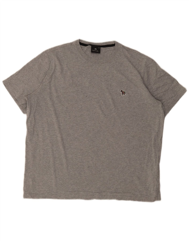 PAUL SMITH Herre T-Shirt Top 2XL Grå Bomuld