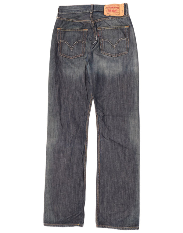 Levi's Womens 501 Højtaljede lige jeans W28 L34 blå bomuld