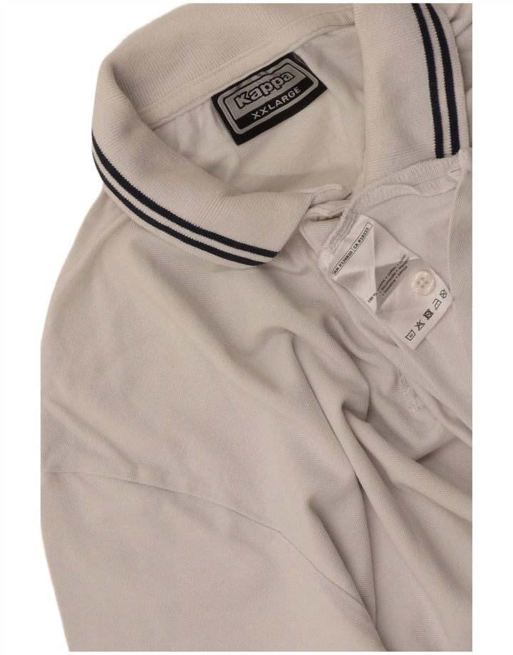 KAPPA Mens Polo Shirt 2XL White Cotton