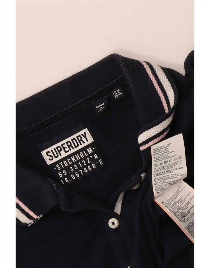 Superdry Polokjole til kvinder UK 12 Mellem marineblå bomuld