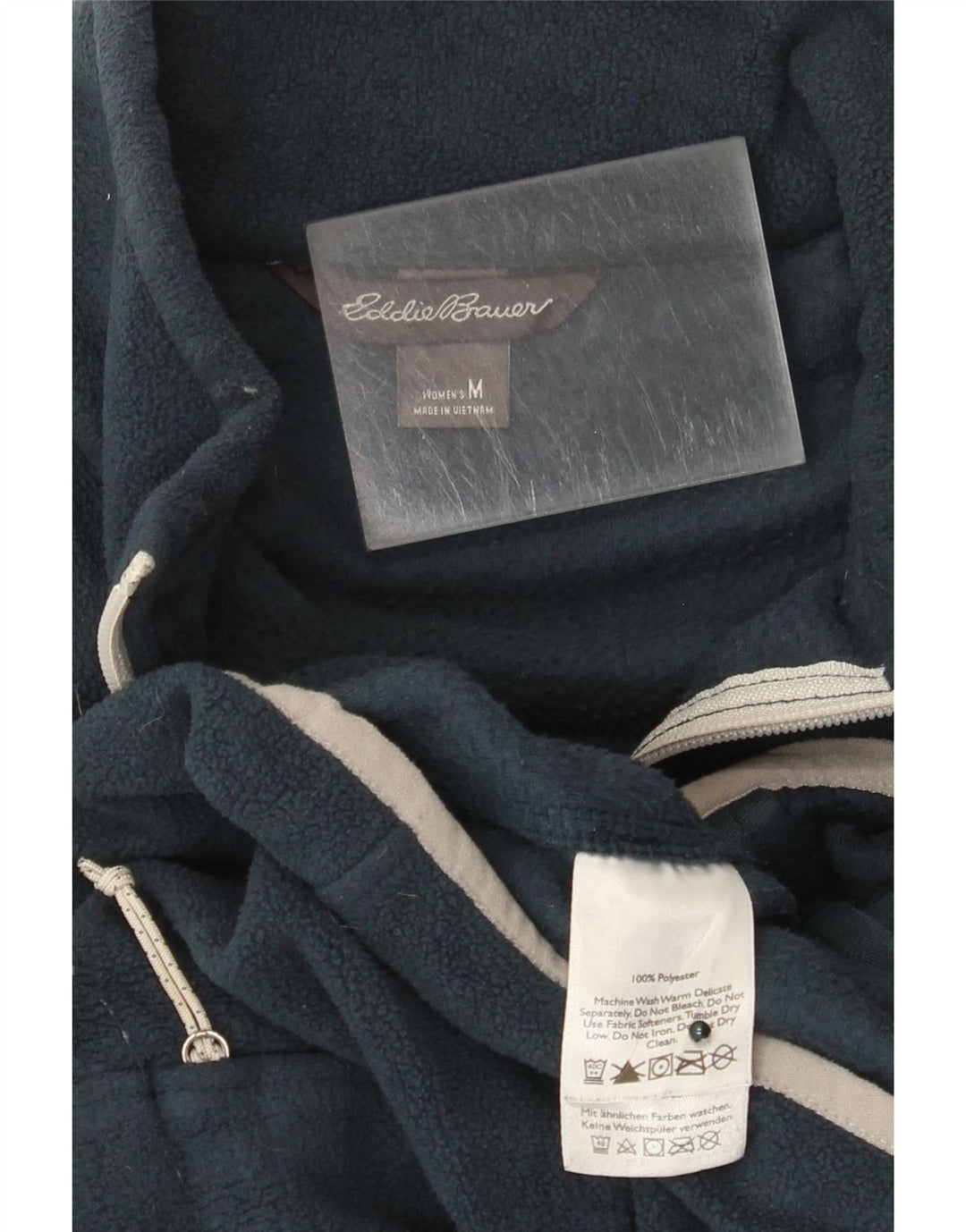 Eddie Bauer Dame Fleecejakke UK 12 Medium Navy Blue Polyester