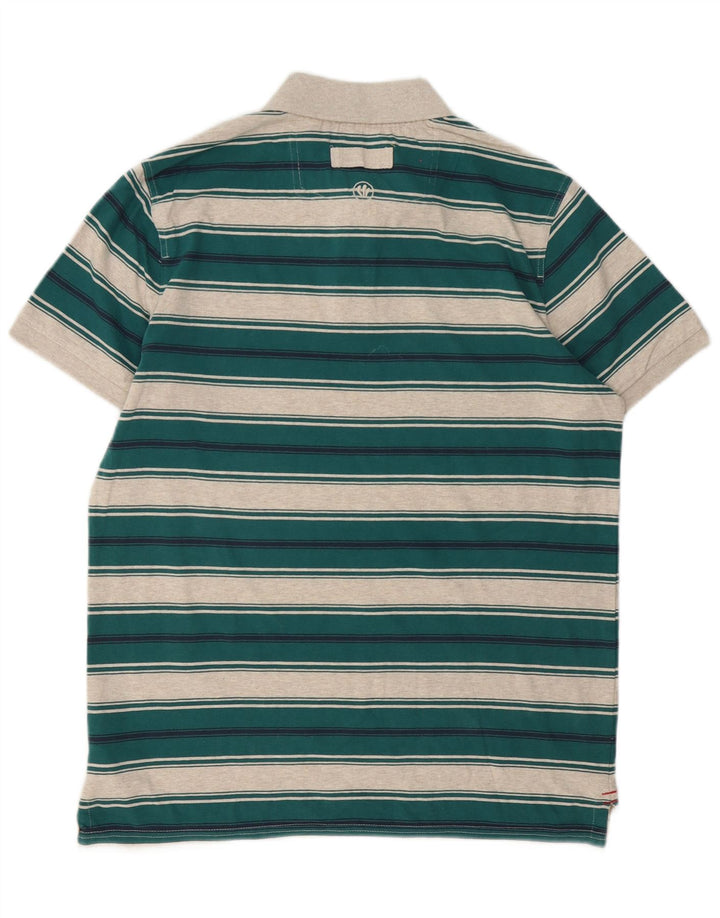 Fat Face Herre Polo Shirt Medium Grøn Stribet Bomuld