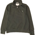 Jack Wills Herre Classic Fit Zip Neck Sweatshirt Jumper Medium Khaki Bomuld