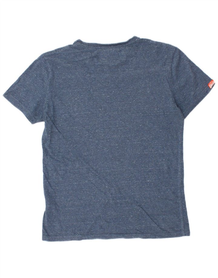 SUPERDRY Herre T-shirt Top Medium Navyblå Flecked Bomuld