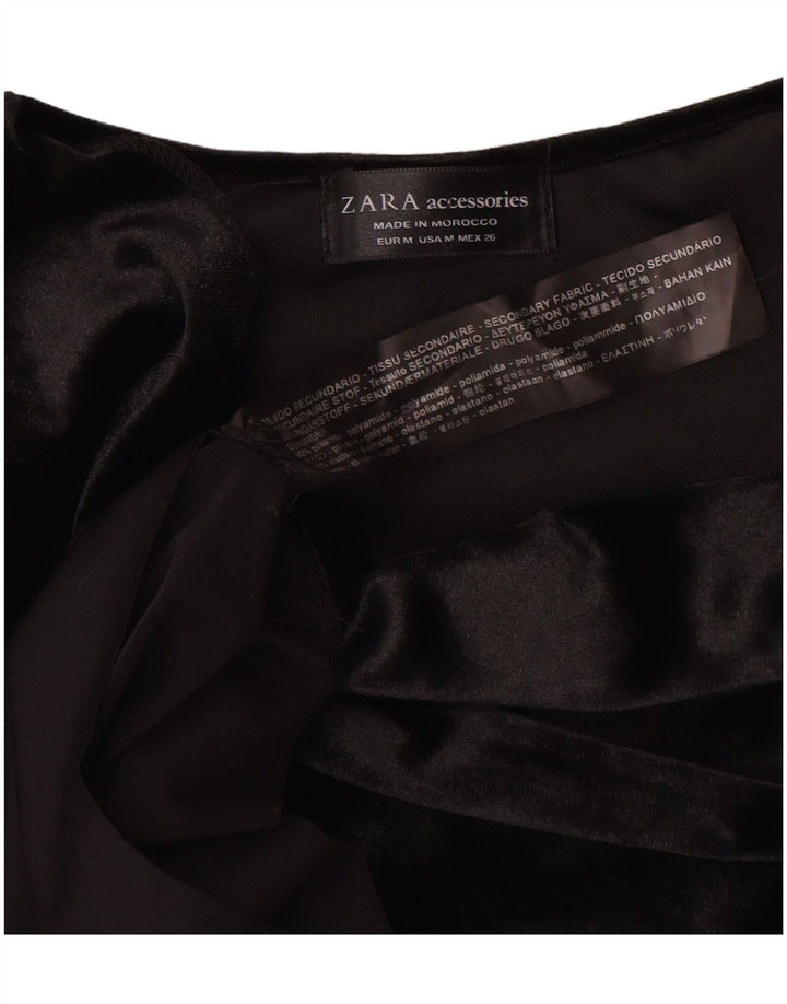 Zara Womens Velour Bodysuit UK 14 Medium Sort Polyamid