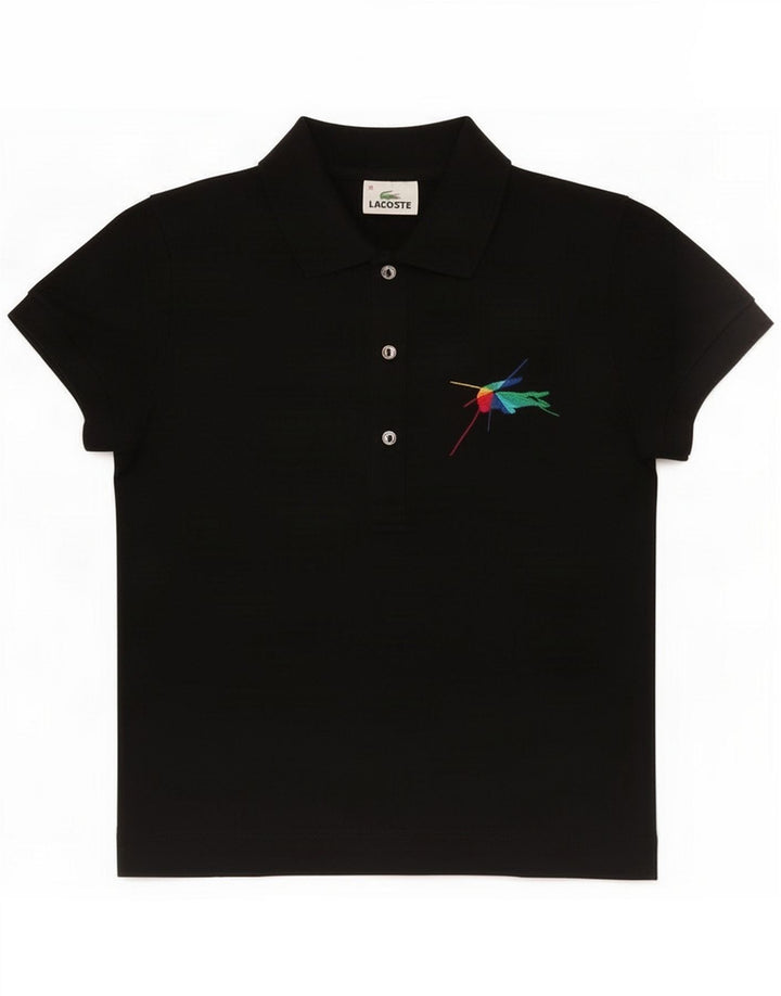 Lacoste Dame Polo Shirt Størrelse 38 Medium Sort Bomuld