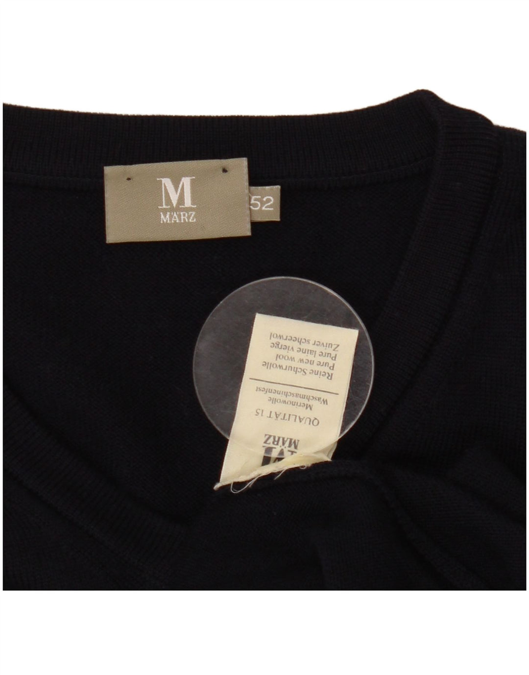 MARZ Herre V-hals sweater IT 52 Stor marineblå uld