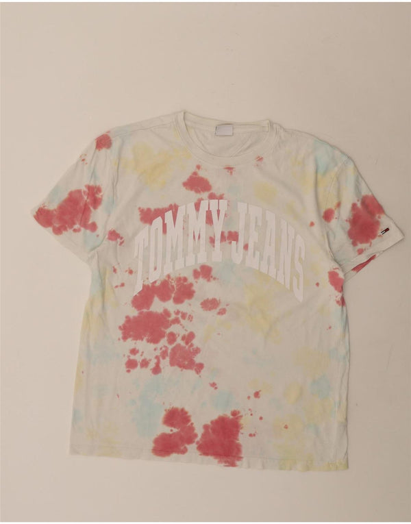 Tommy Hilfiger Herre grafisk T-shirt Top XL Flerfarvet Tie Dye Bomuld