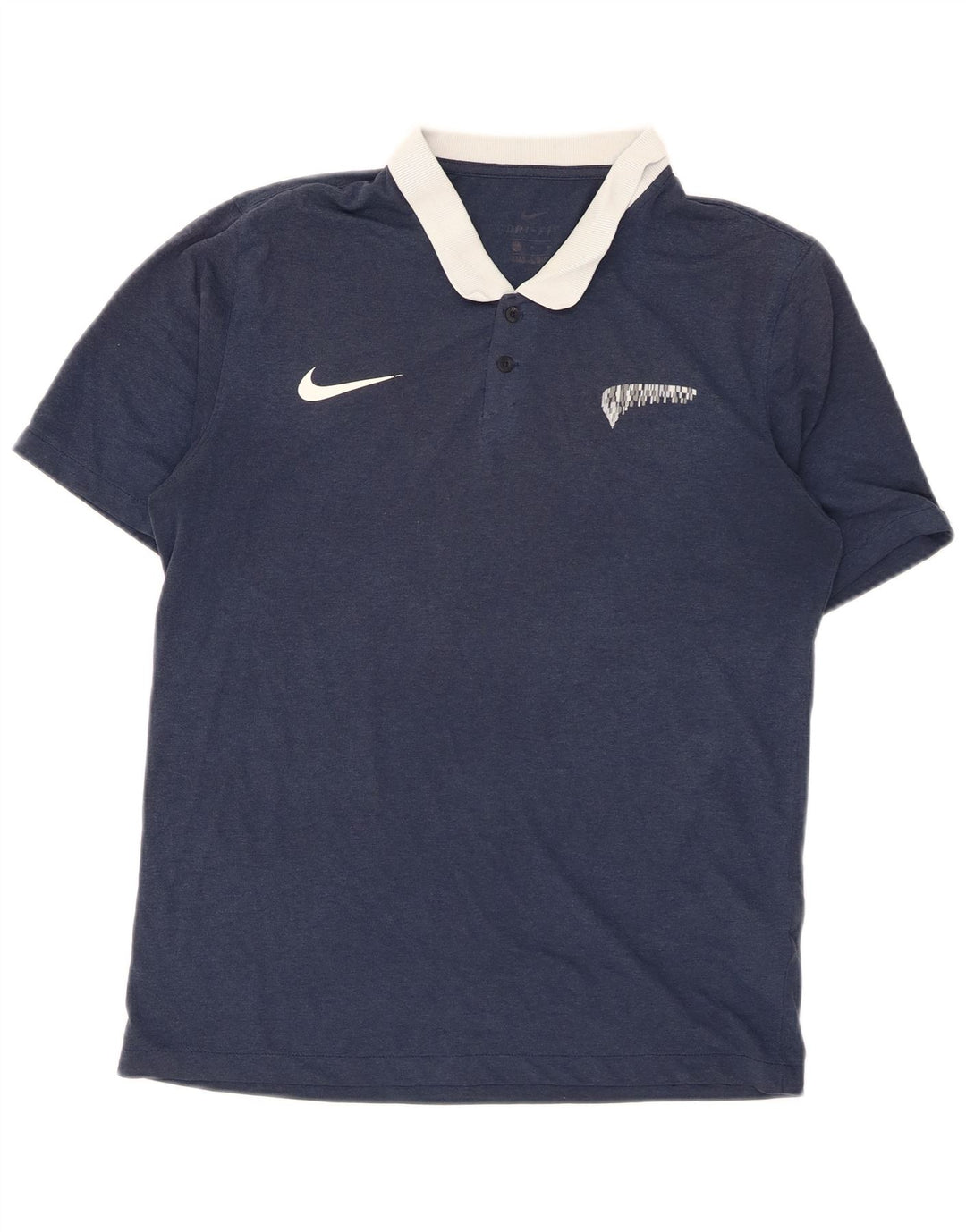 Nike Herre Dri Fit Rugby Polo Shirt Medium Navy Blue Polyester
