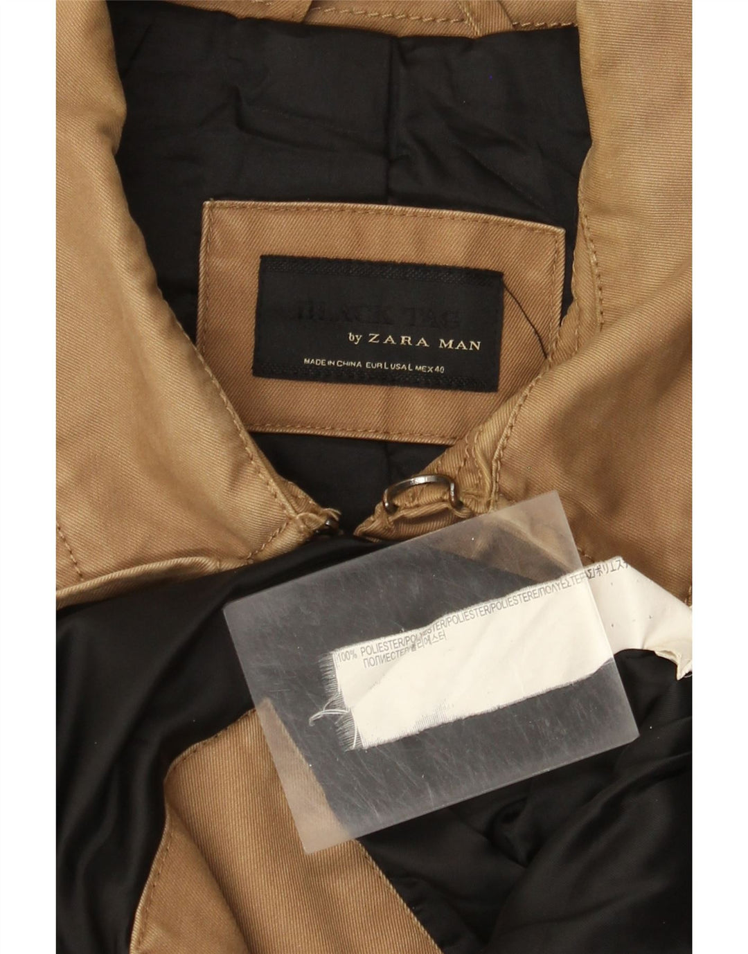 Zara Herre Military Jacket UK 40 Large Brown Polyester